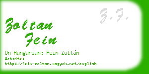 zoltan fein business card