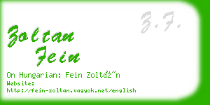 zoltan fein business card